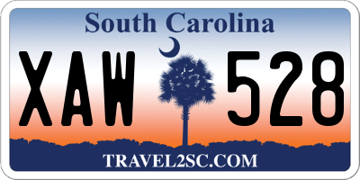 SC license plate XAW528