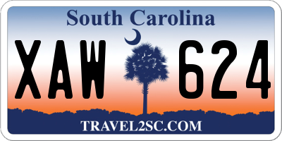 SC license plate XAW624