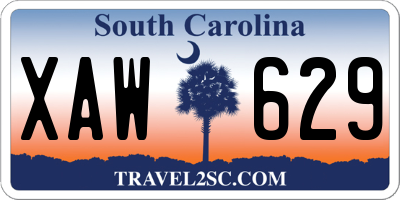 SC license plate XAW629
