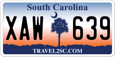 SC license plate XAW639