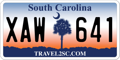 SC license plate XAW641