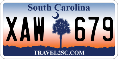 SC license plate XAW679