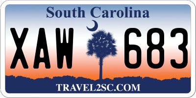 SC license plate XAW683
