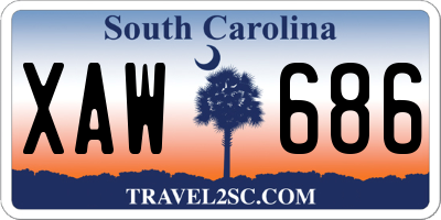SC license plate XAW686