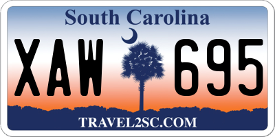 SC license plate XAW695