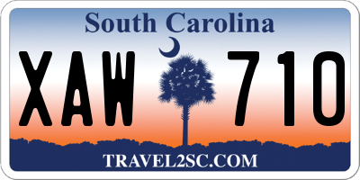 SC license plate XAW710