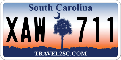 SC license plate XAW711