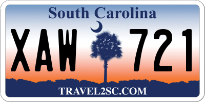 SC license plate XAW721