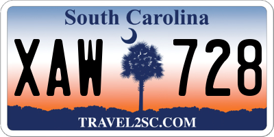 SC license plate XAW728