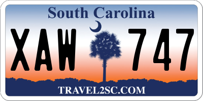 SC license plate XAW747