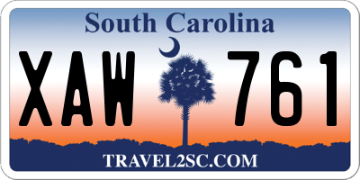 SC license plate XAW761
