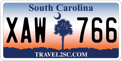 SC license plate XAW766