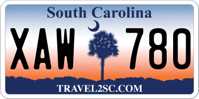 SC license plate XAW780