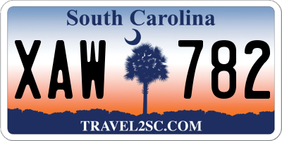 SC license plate XAW782
