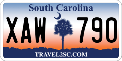 SC license plate XAW790