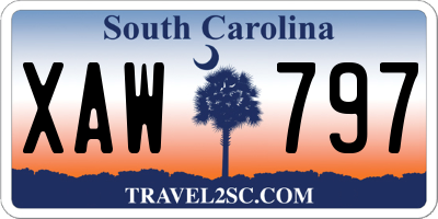SC license plate XAW797