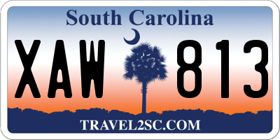 SC license plate XAW813