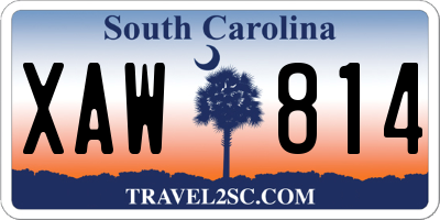 SC license plate XAW814