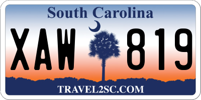 SC license plate XAW819