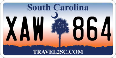 SC license plate XAW864