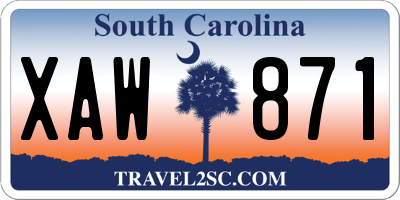 SC license plate XAW871
