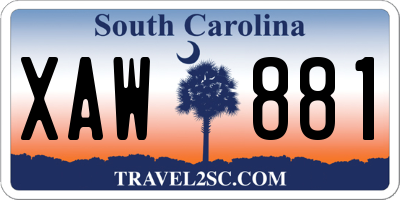 SC license plate XAW881