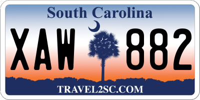 SC license plate XAW882
