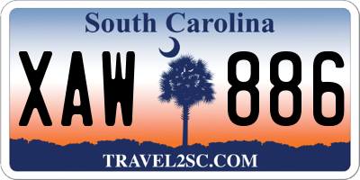 SC license plate XAW886