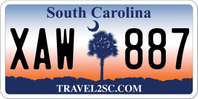 SC license plate XAW887