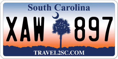SC license plate XAW897