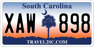 SC license plate XAW898