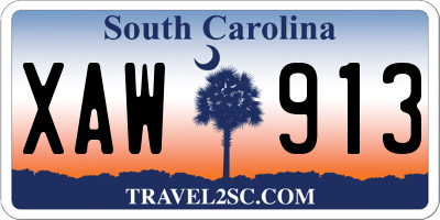 SC license plate XAW913