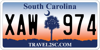 SC license plate XAW974