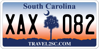 SC license plate XAX082