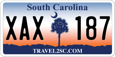 SC license plate XAX187