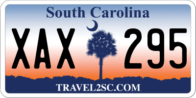 SC license plate XAX295