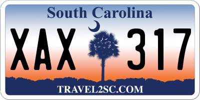 SC license plate XAX317