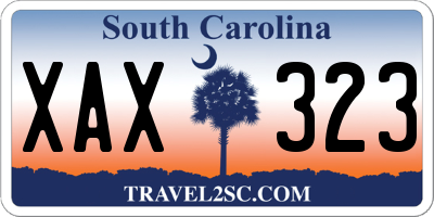 SC license plate XAX323