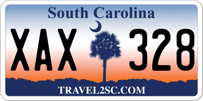 SC license plate XAX328