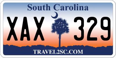 SC license plate XAX329