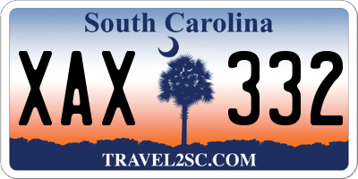 SC license plate XAX332