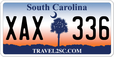 SC license plate XAX336
