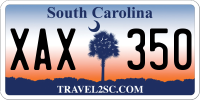 SC license plate XAX350