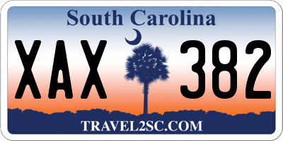 SC license plate XAX382