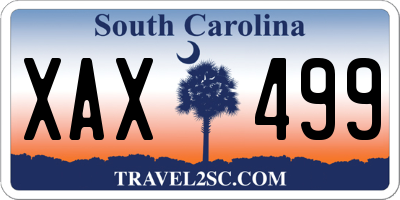 SC license plate XAX499