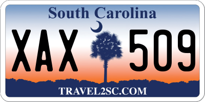 SC license plate XAX509