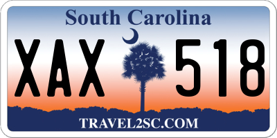 SC license plate XAX518