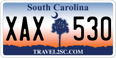SC license plate XAX530