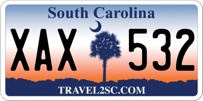 SC license plate XAX532