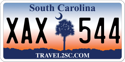 SC license plate XAX544